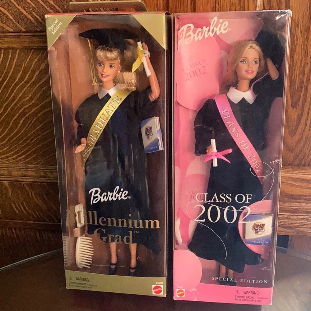 Pair of graduation Barbies new in original boxes! 2000 & 2002! Soooooo pretty!